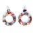 Multicolored Marble Hoop Dangle Earrings