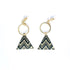 Geometric Hoop Patterned Triangle Dangle Earrings