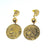 Gold Coin Drop Beaded Earrings