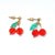 Red Beaded Cherry Dangle Earrings