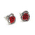 Red Rose Rhinestones Stud Earrings