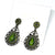 Green Crystal Rhinestones Halo Drop Earrings