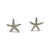 Silver Rhinestones Starfish Stud Earrings